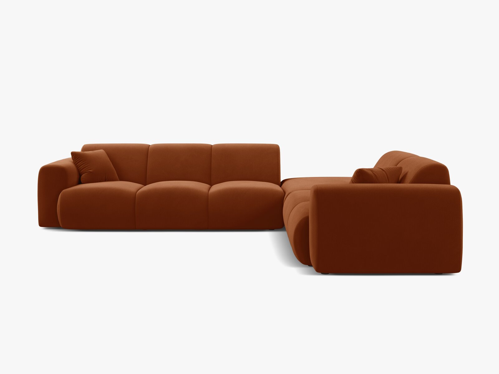 Micadoni Ecksofa Molino 6-Sitzer Rechts Samt Casino Terrakotta
