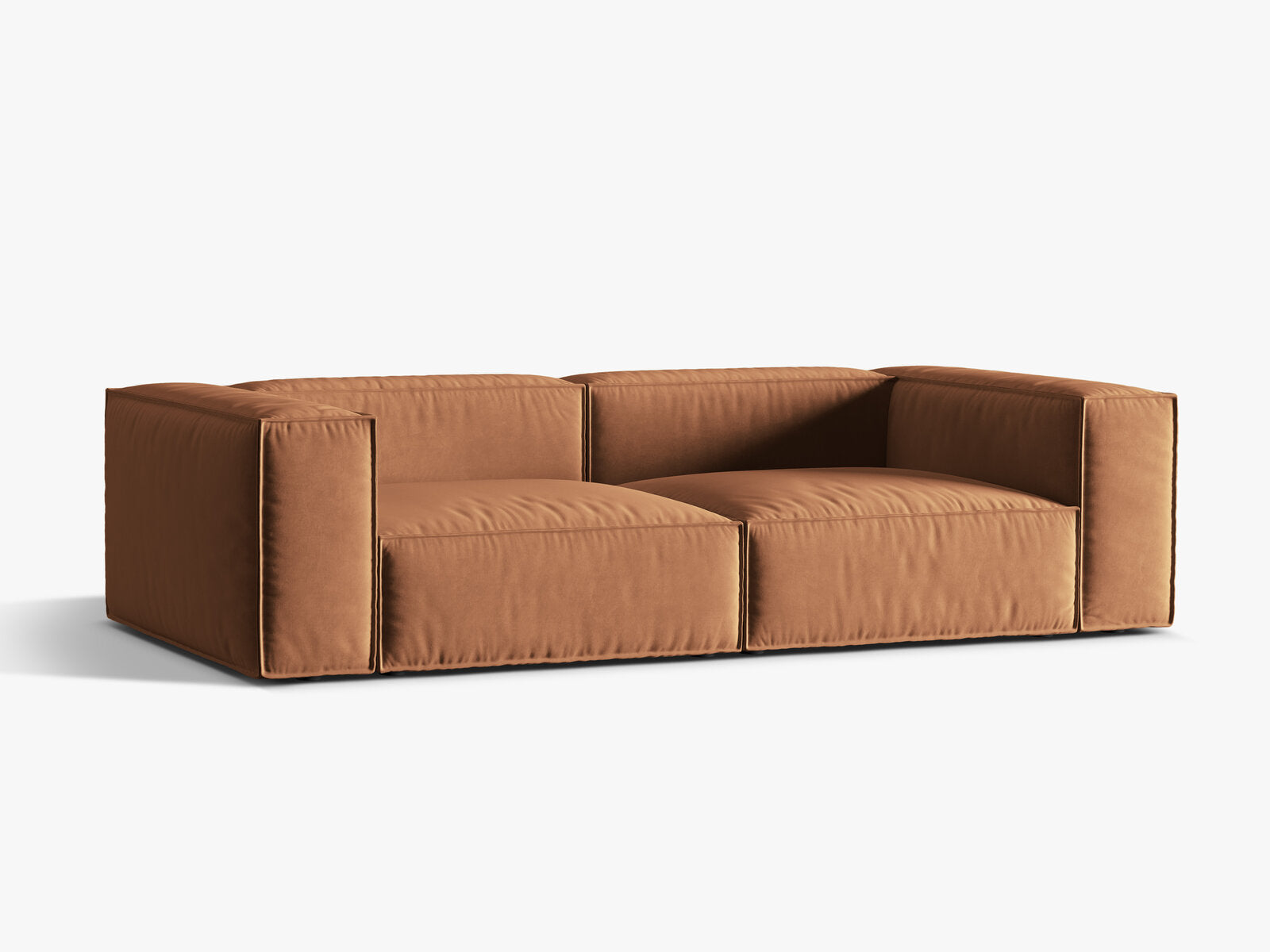 Micadoni Sofa Nuria 4-Sitzer Samt Honig