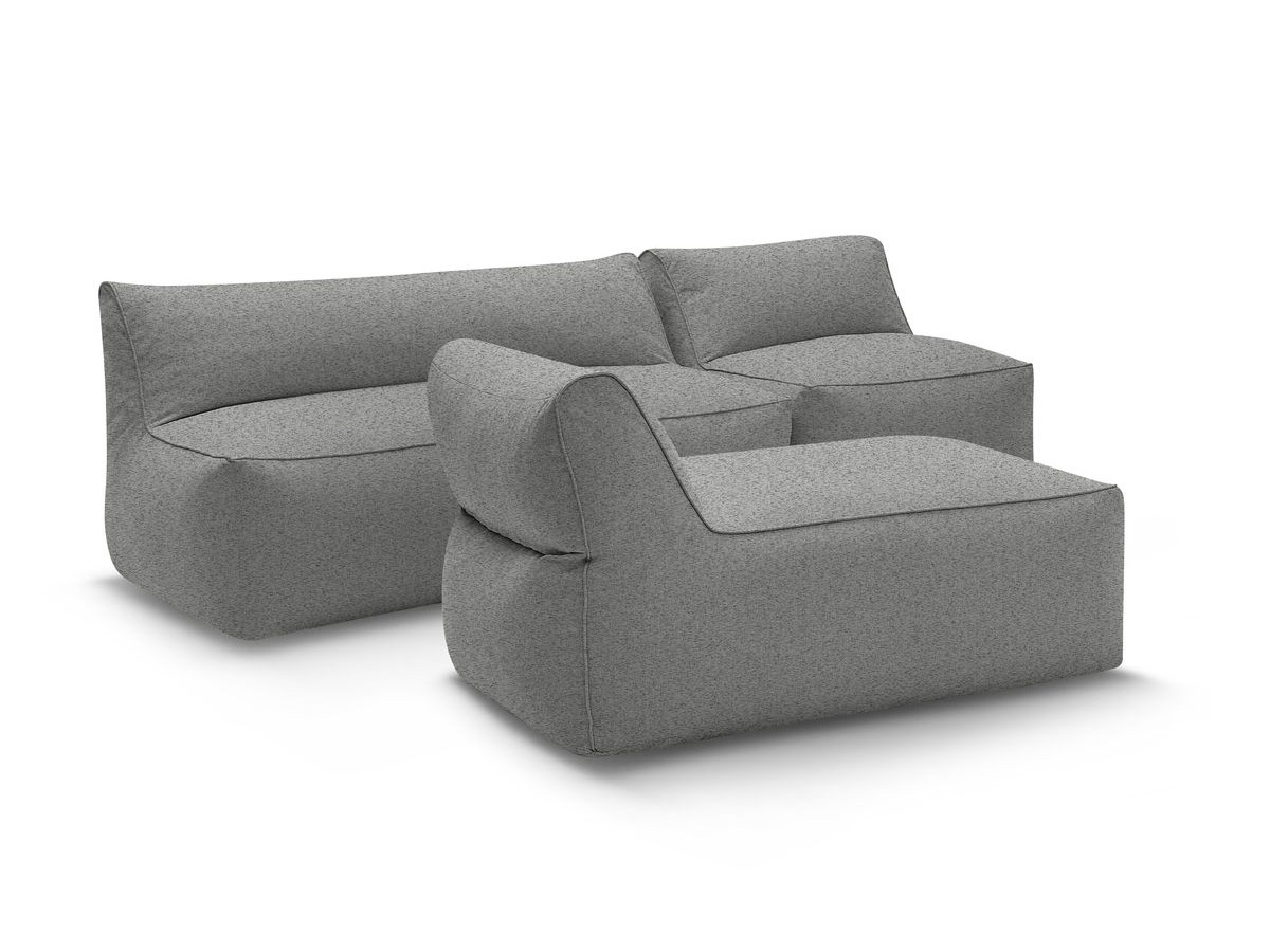 Bobochic Riviera Pouf 320 × 135 cm Stoff Dunkelgrau