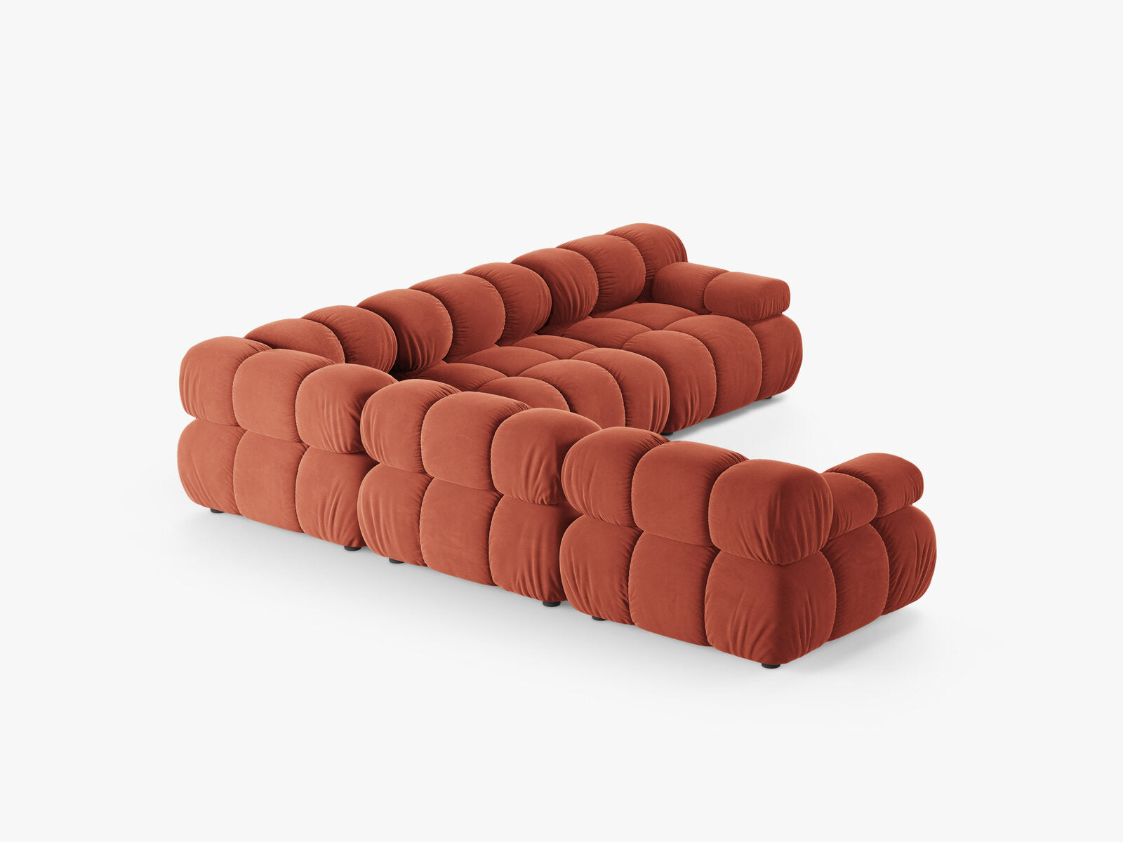 Micadoni Symmetrisches Ecksofa Bellis 5-Sitzer Samt Venus Koralle
