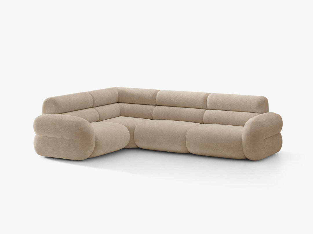 Micadoni Neo Ecksofa 5-Sitzer Rechts Chenille Golden Dunkelbeige