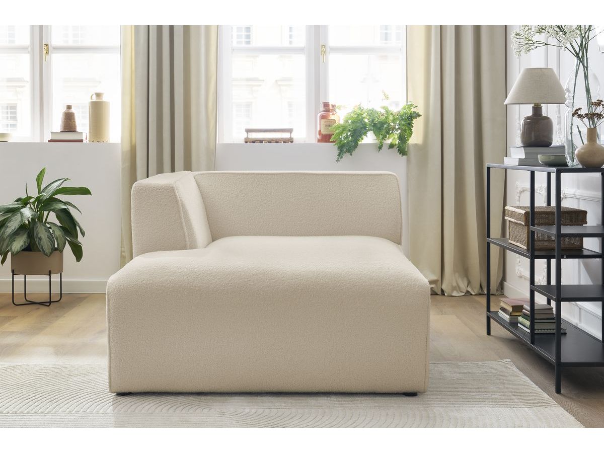 Bobochic Megeve Méridienne-Modul Bouclé-Stoff Beige Ecke links