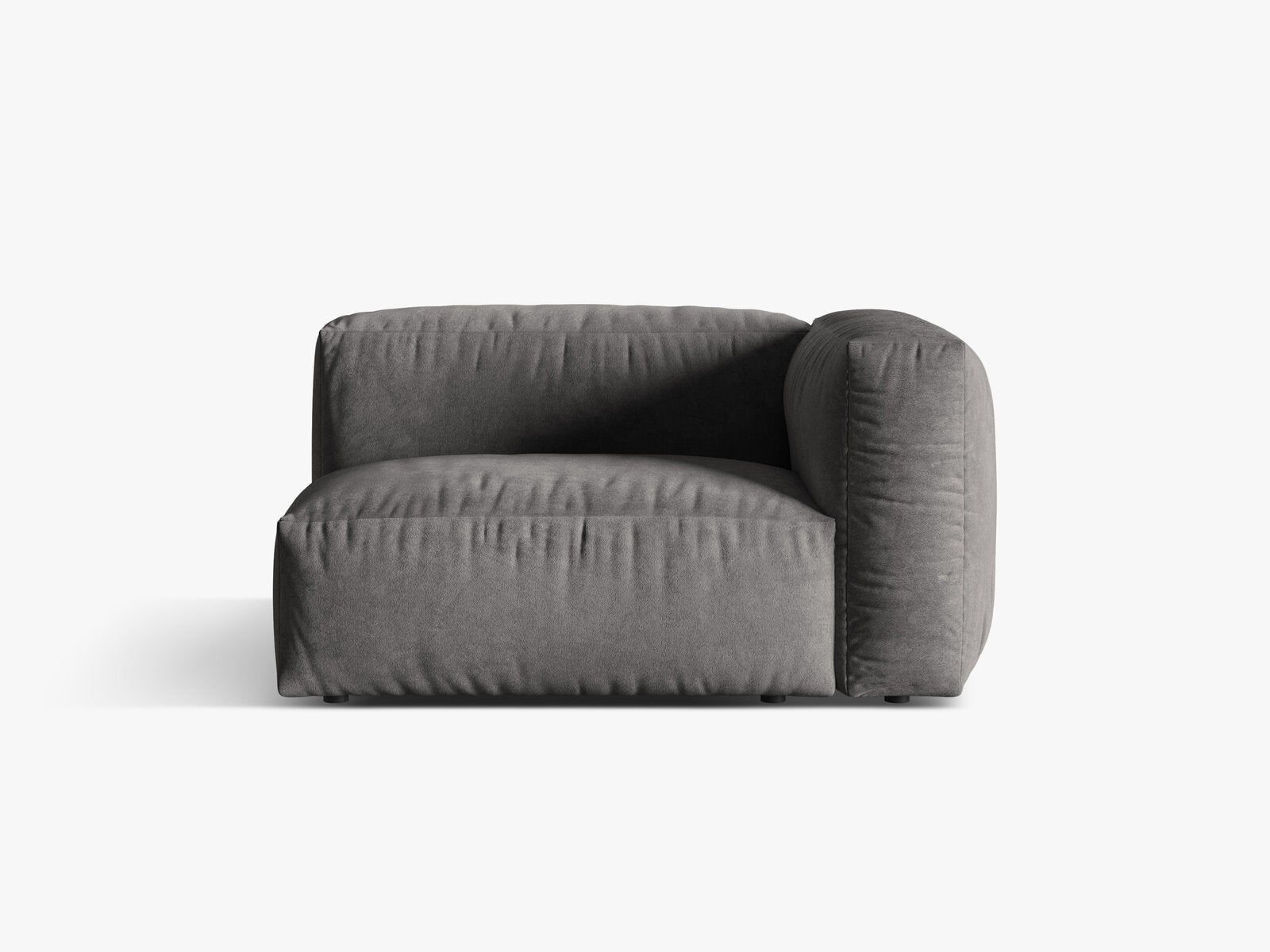 Micadoni Eckmodul Martina 1-Sitzer Rechts Samt Vogue Grau