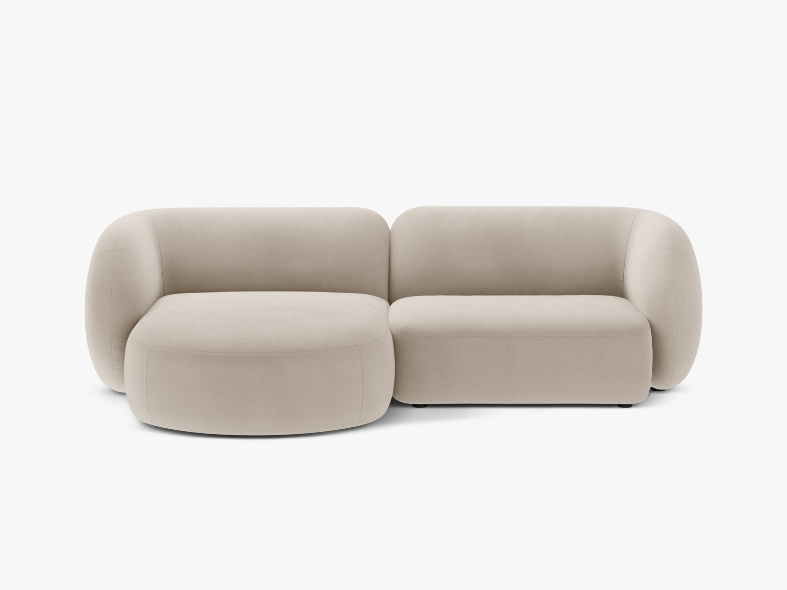 Micadoni Ecksofa Kate 2-Sitzer Links Samt Beige