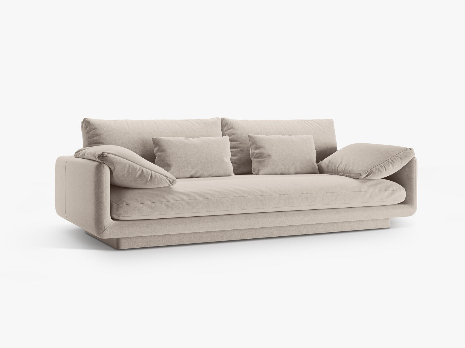 Micadoni Sofa Torino 3-Sitzer Strukturierter Stoff Helles Beige