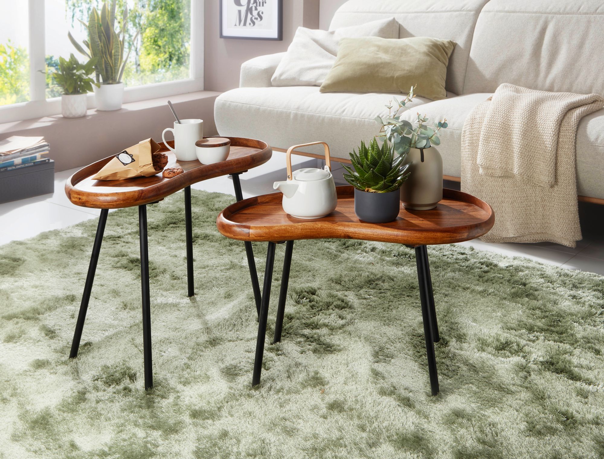 Couchtisch Fauske Sheesham Massivholz Höhe 51 cm