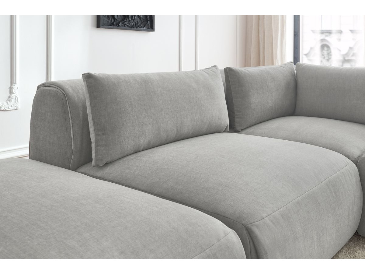 Bobochic Jeanne Ecksofa 271 × 300 cm Samt Hellgrau