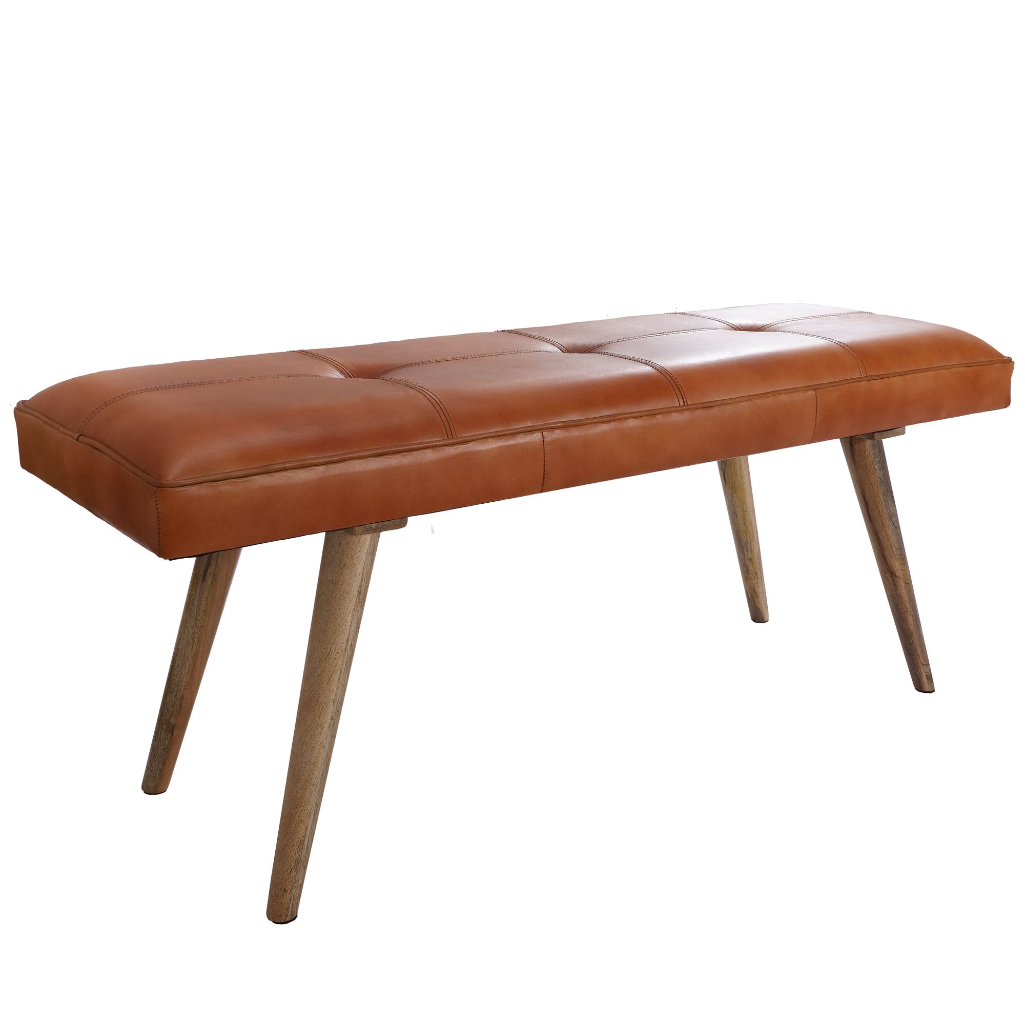 Sitzbank Akureyri Echtleder Braun 117 × 38 × 51 cm