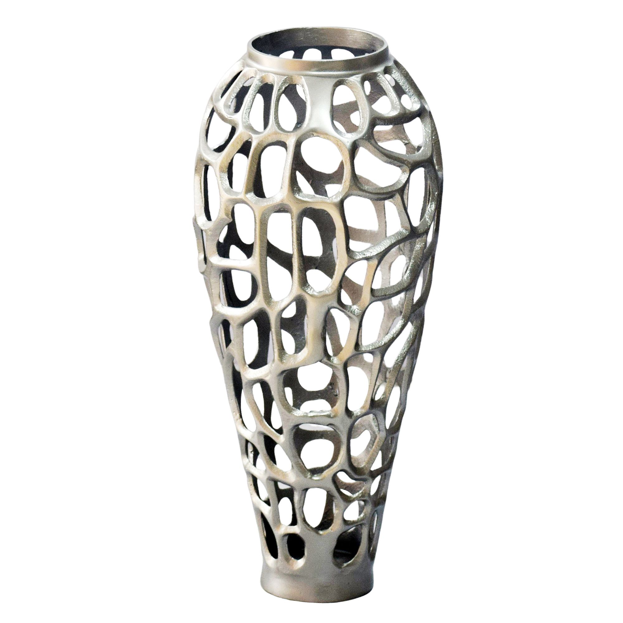 Bodenvase Rolvsoy Aluminium Silber Ø 31 cm