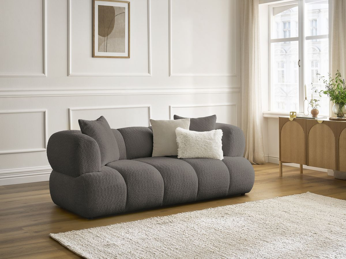 Bobochic Pamira Sofa 2-Sitzer Bouclé-Stoff Braun