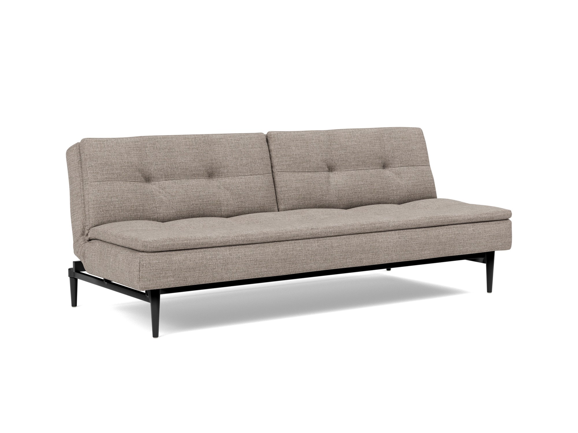 Schlafsofa Dublexo Chenille Yuveno 472-Warm-Grey Beine Styletto Eiche schwarz