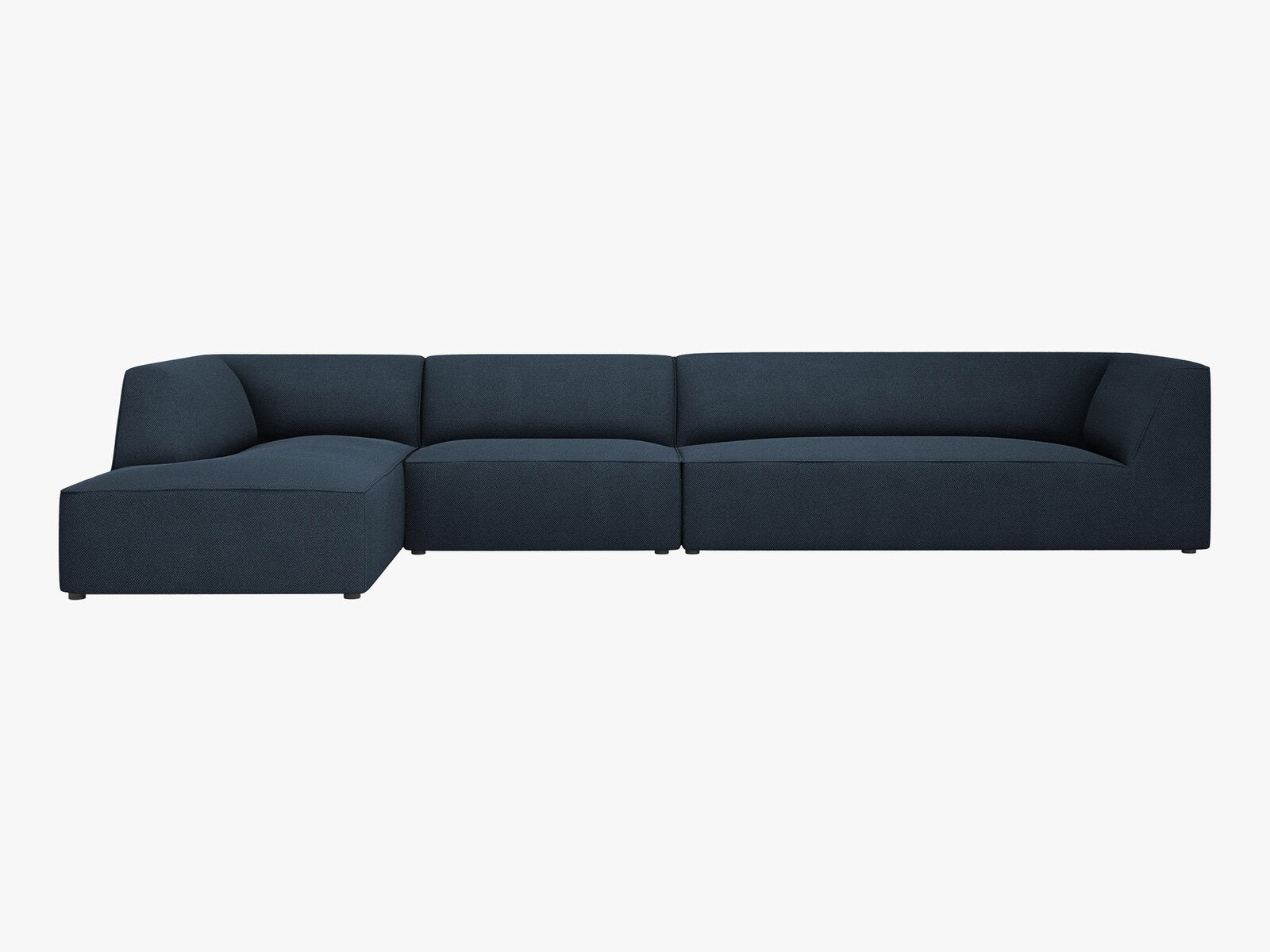 Micadoni Ecksofa Ruby 5-Sitzer Links Strukturierter Stoff Ottawa Marineblau