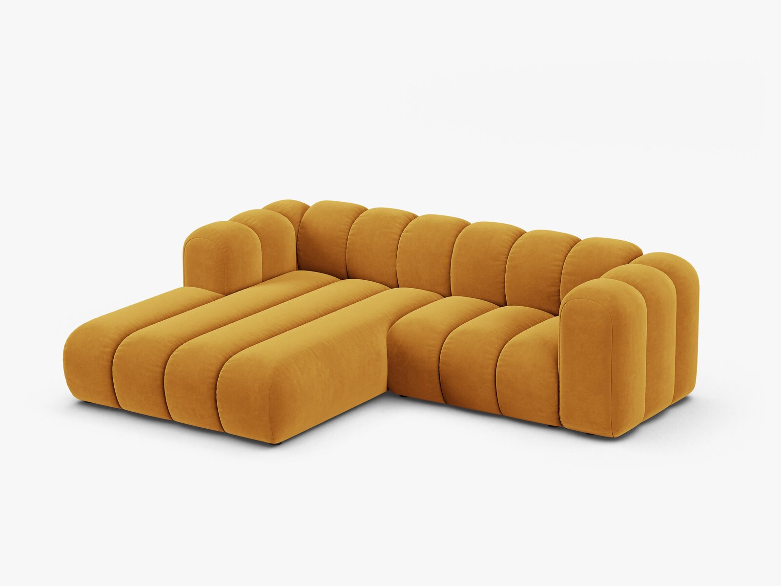 Micadoni Modulares Ecksofa Lupine 3-Sitzer Samt Venus Gelb Links