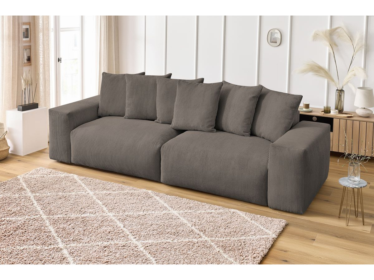 Bobochic Voltaire Sofa 4-Sitzer 320 × 124 cm Cordsamt Taupe