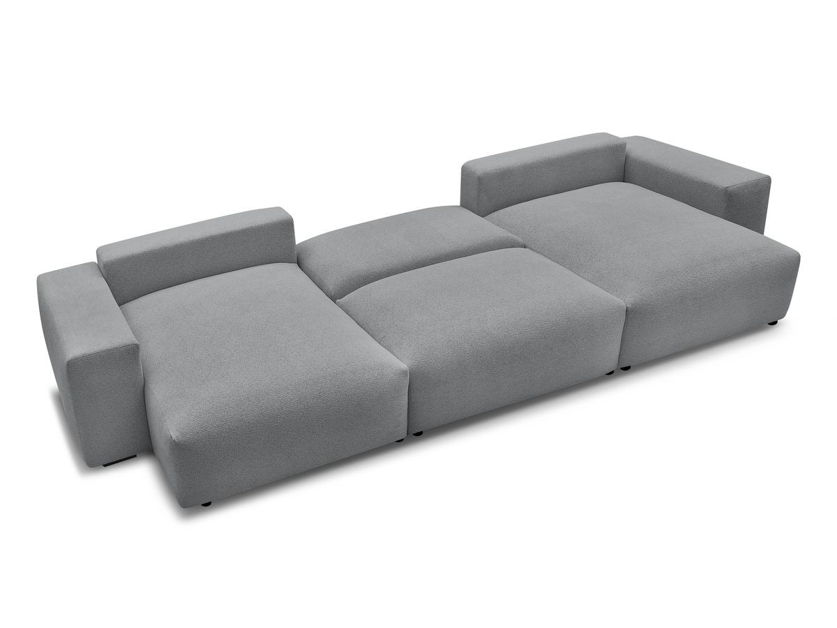 Bobochic Voltaire Wohnlandschaft 420 × 165 cm Melange-Stoff Dunkelgrau
