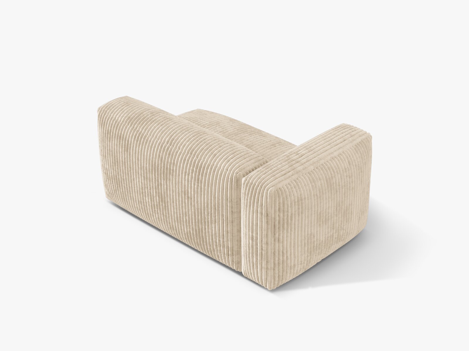 Micadoni Eckmodul Martina 1-Sitzer Groß Links Kord Tilia Helles Beige