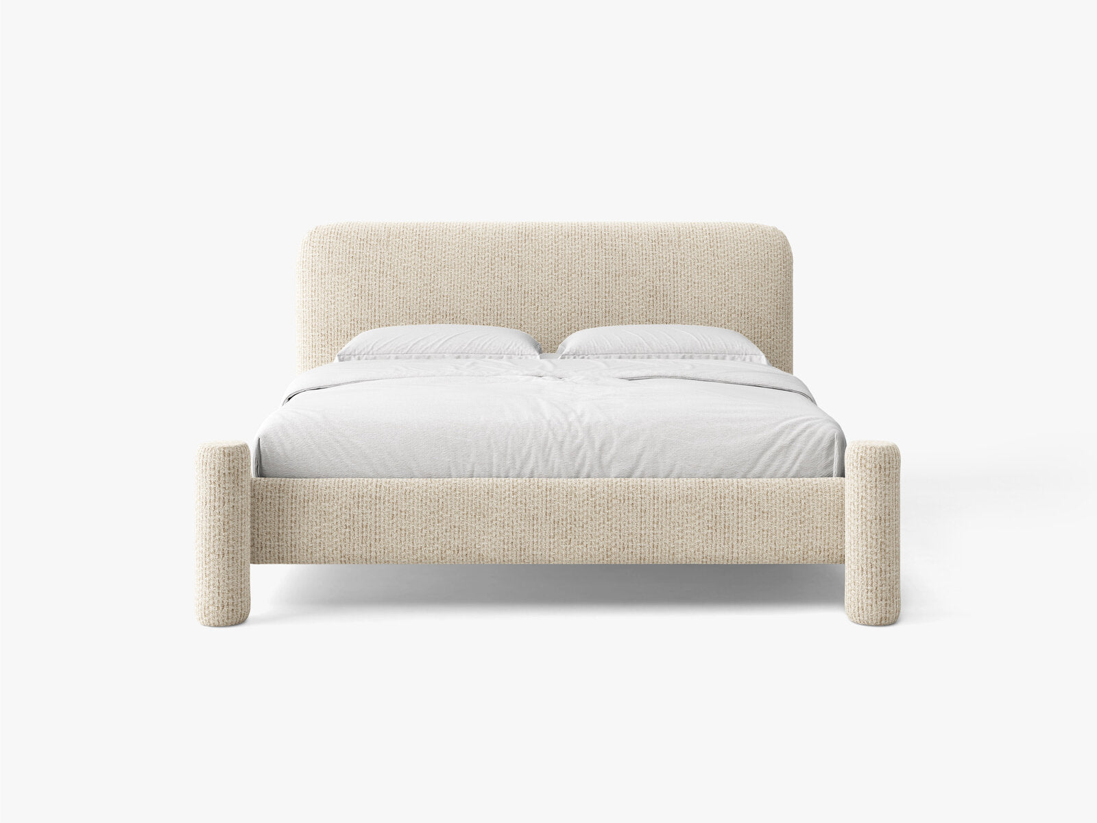 Micadoni Vera Bett mit Kopfteil Chenille Silencio Helles Beige 140x200
