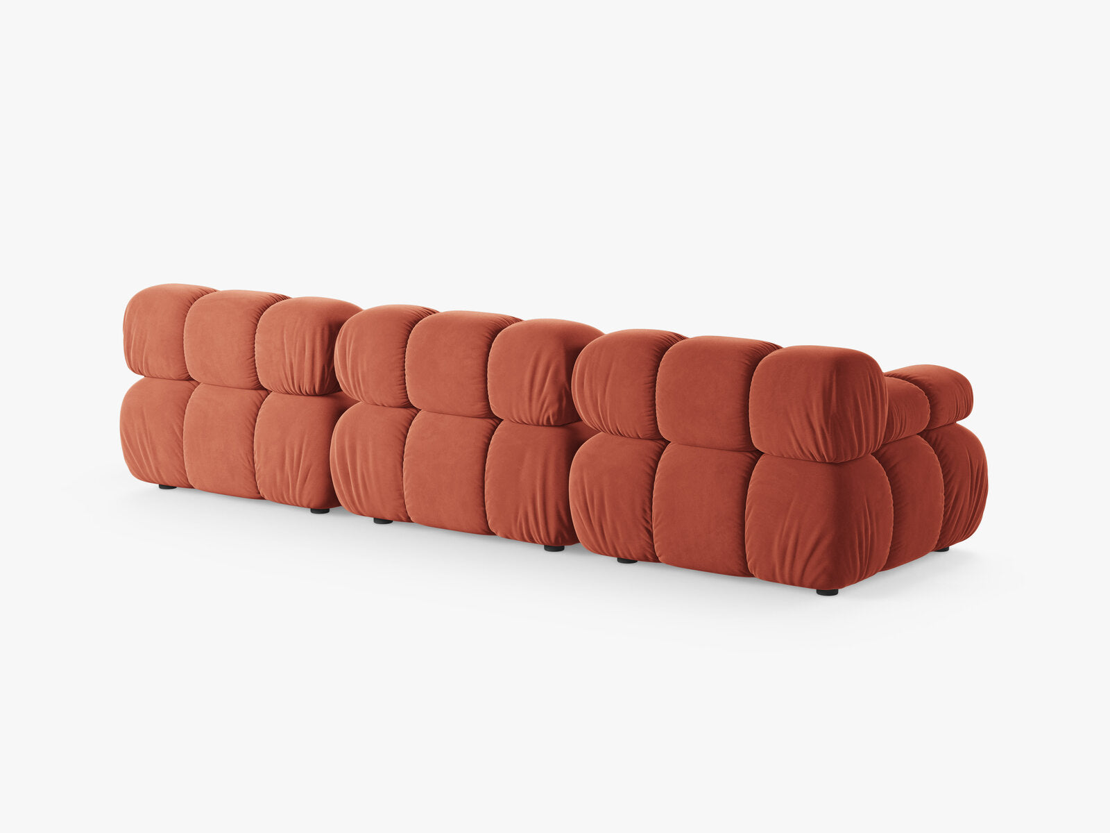 Micadoni Modulares Sofa Bellis 3-Sitzer Samt Venus Koralle