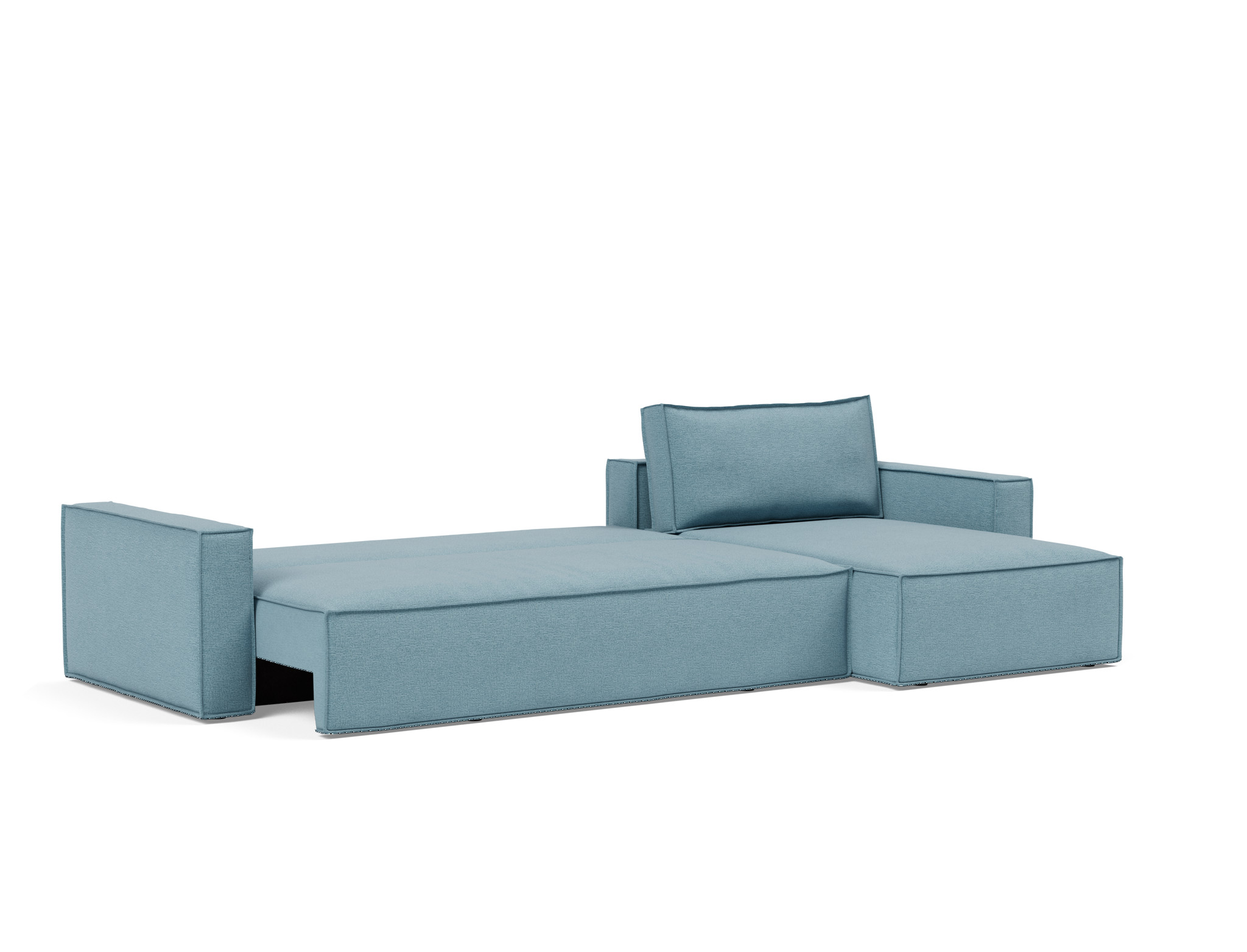 Schlafsofa Newilla mit Chaiselongue Flachgewebe Mixed Dance 525-Light-Blue