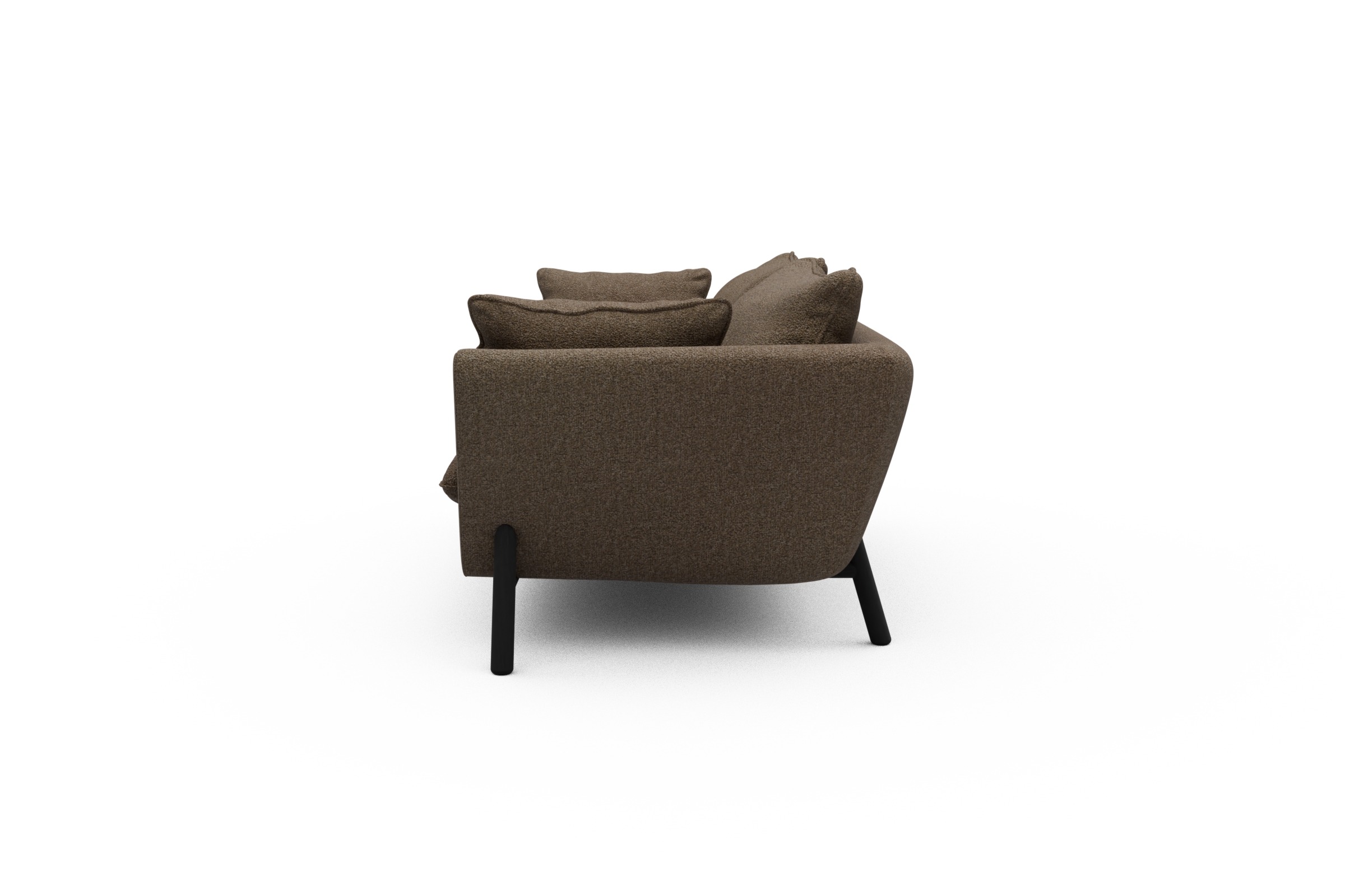 Sofa Emil PREMIUM 2-Sitzer Beinfarbe Eiche Schwarz Aivi-Khaki-Brown