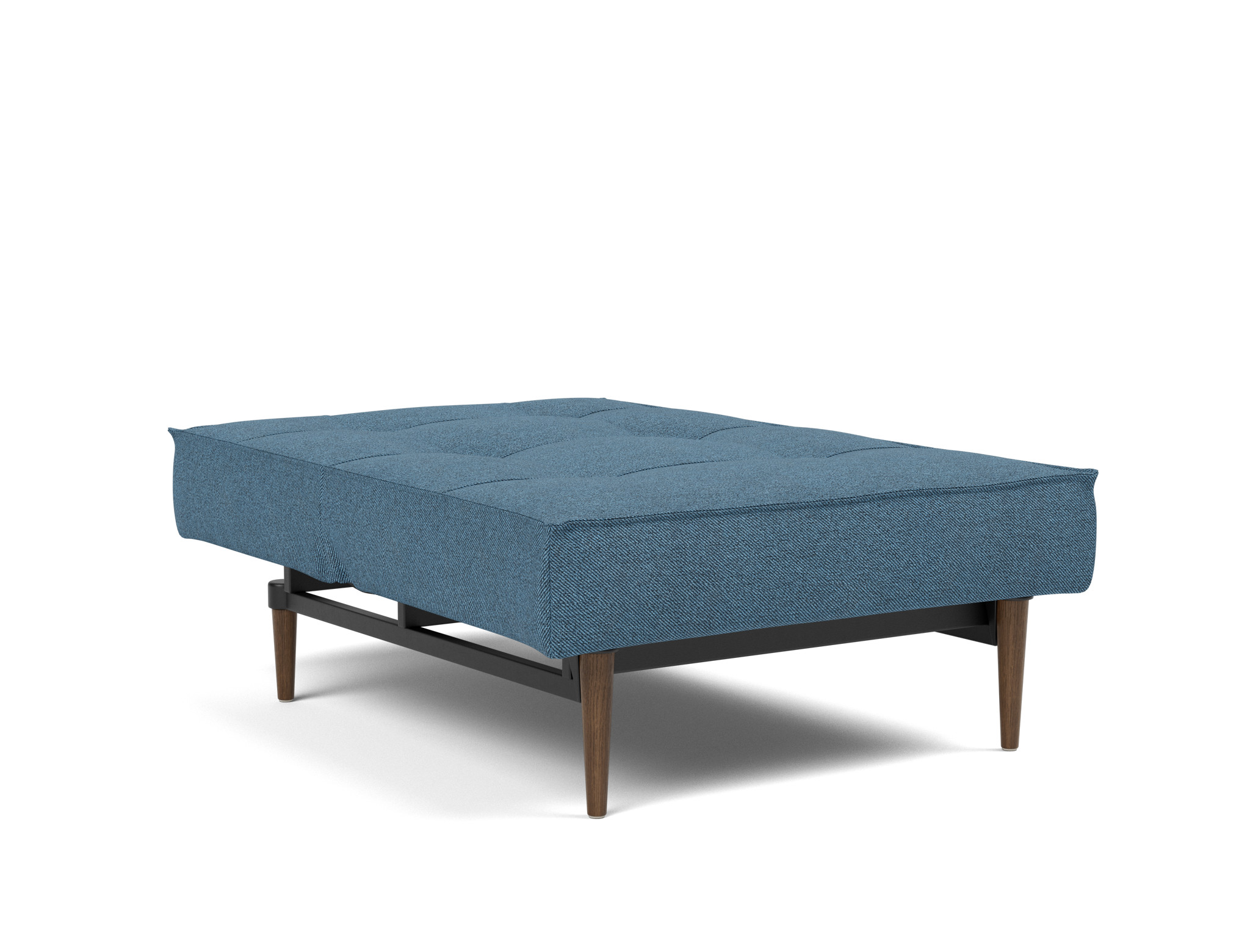 Sessel Splitback Strukturierter Stoff Weda 302-Weda-Blue Beine Styletto Eiche dunkel