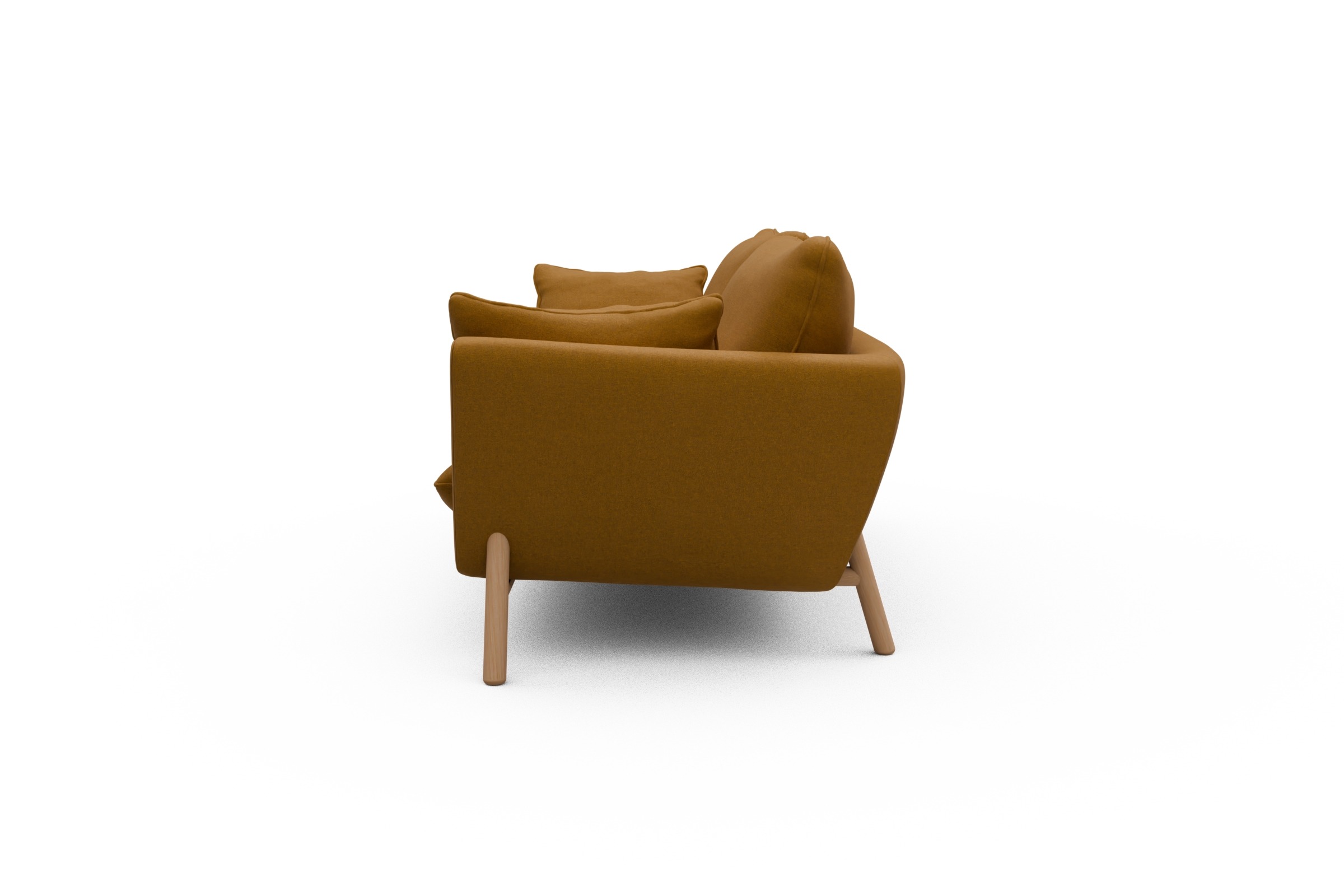 Sofa Emil 3-Sitzer Beinfarbe Eiche Natur Satya-Ocre