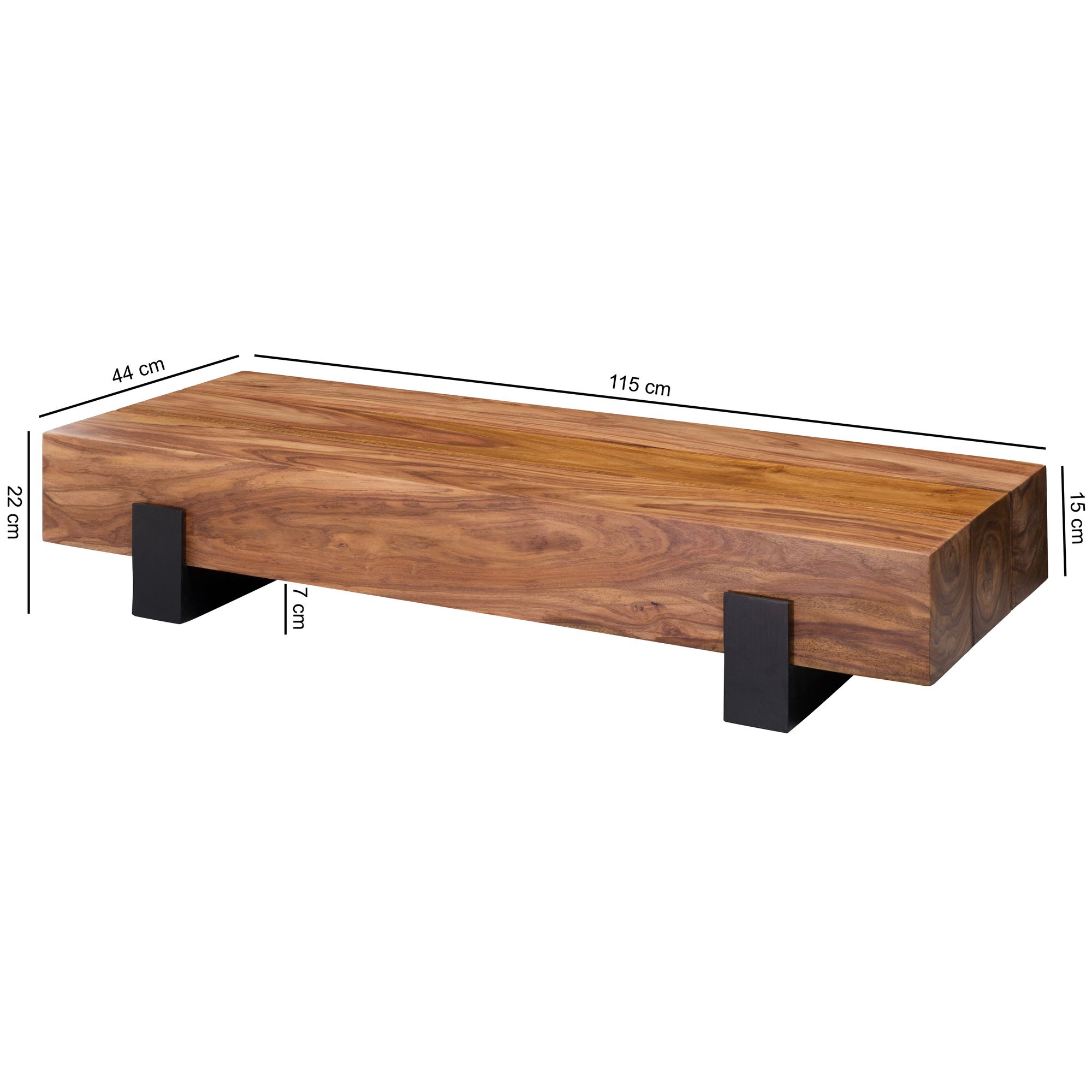 Couchtisch Boeslunde Sheesham Massivholz 115 × 44 × 22 cm