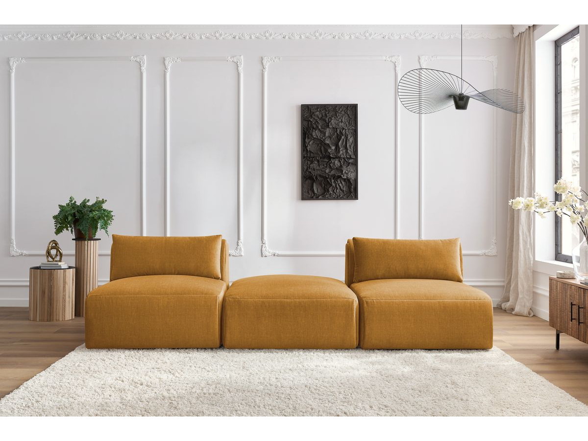 Bobochic Jeanne Sofa 3-Sitzer Samt Gelb