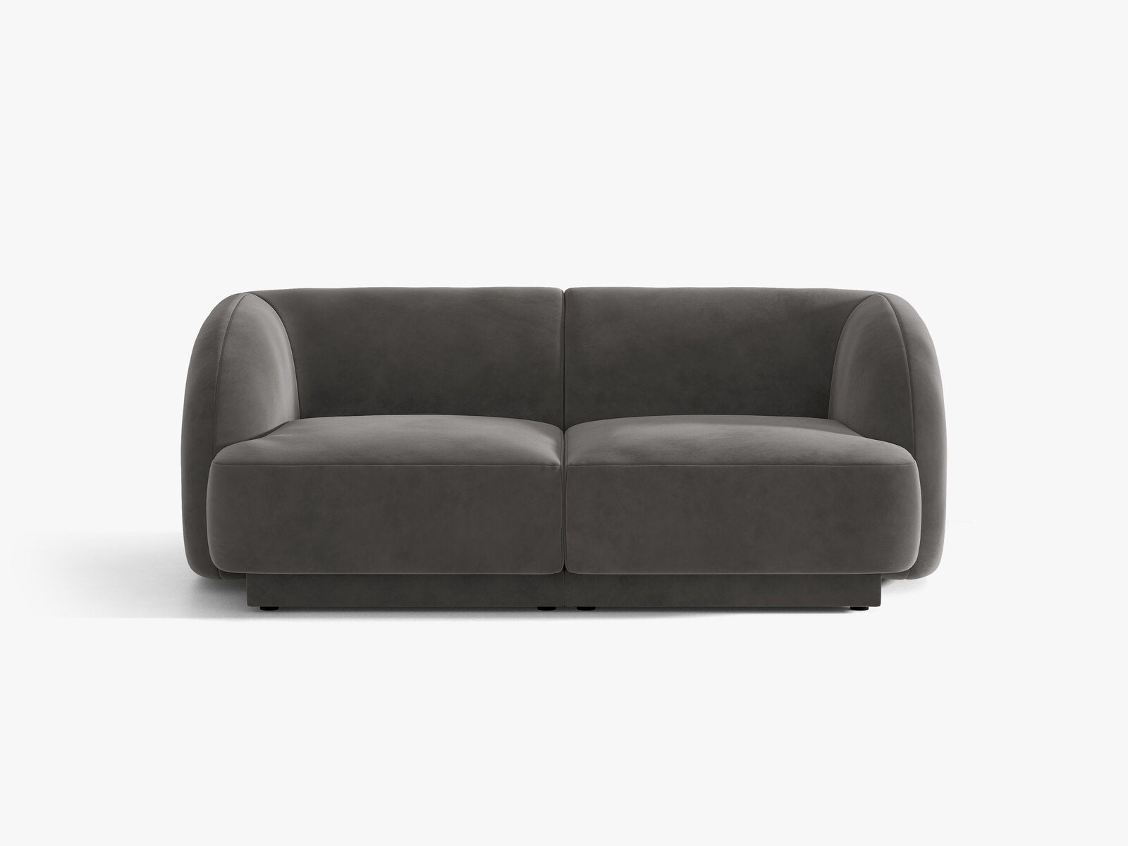 Micadoni Sofa Miley 2-Sitzer Samt Venus Grau