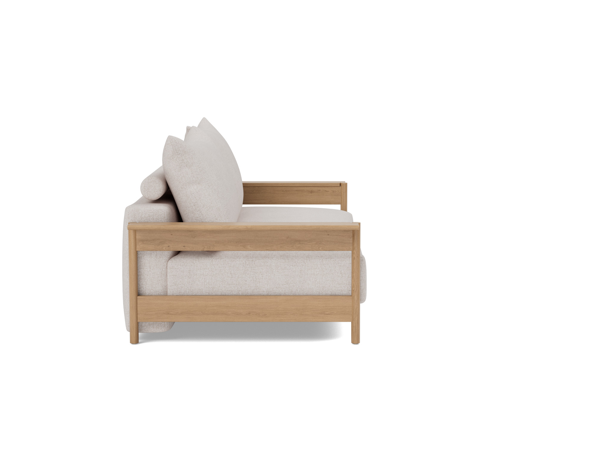Schlafsofa Malloy Wood Strukturierter Stoff Weda 300-Weda-Sand