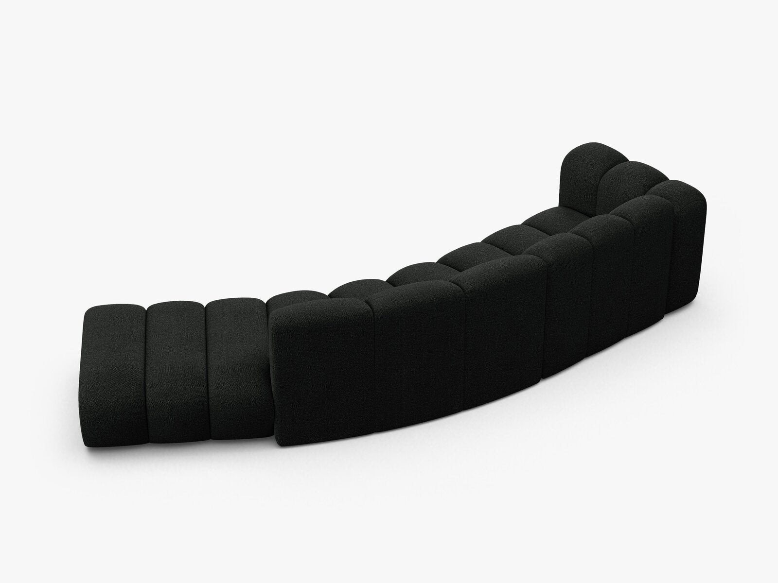 Micadoni Modulares Sofa Lupine 5-Sitzer Rechts Boucle Baloo Schwarz
