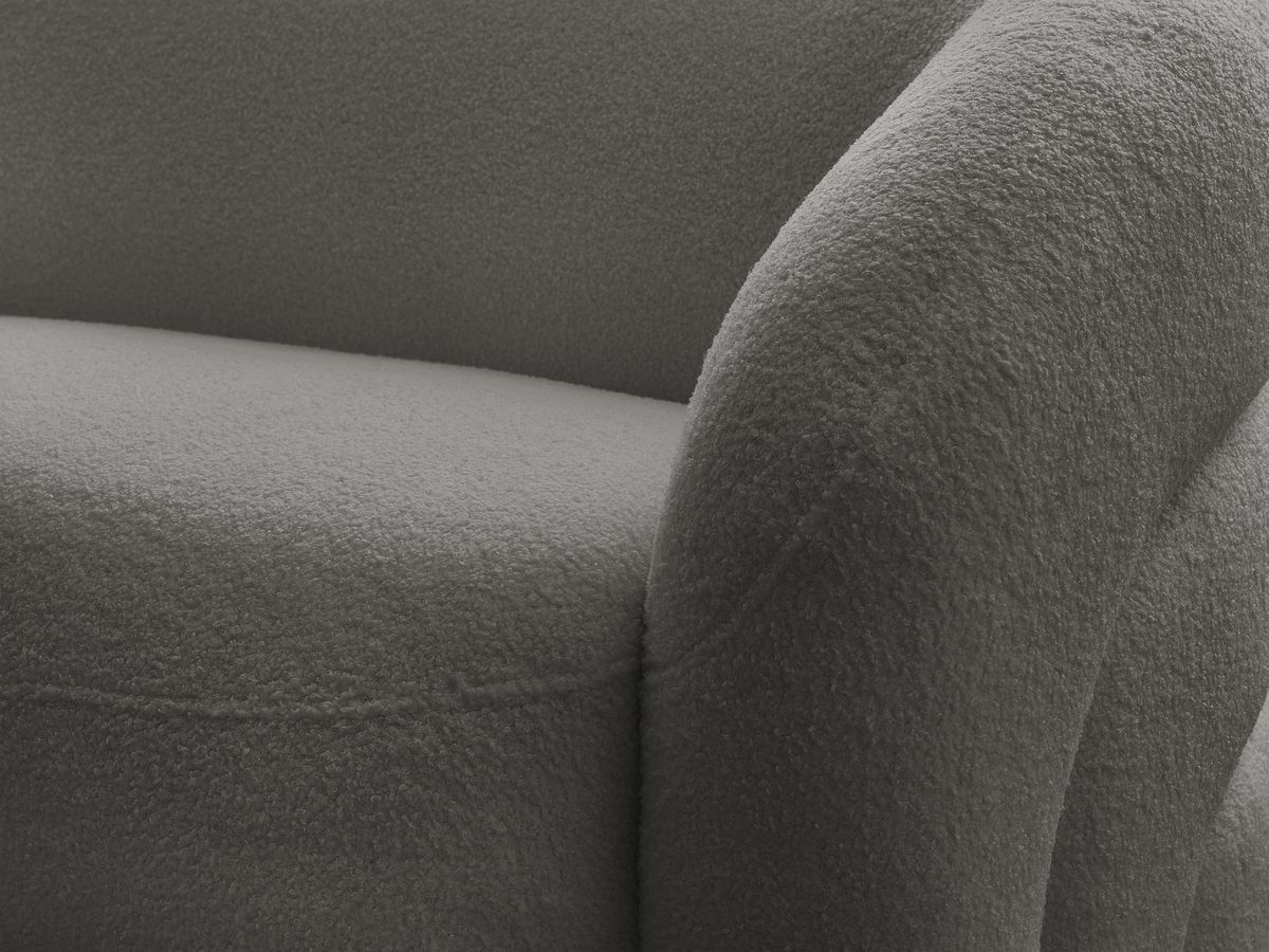 Bobochic Elina Sofa 3-Sitzer Bouclé-Stoff Dunkelgrau