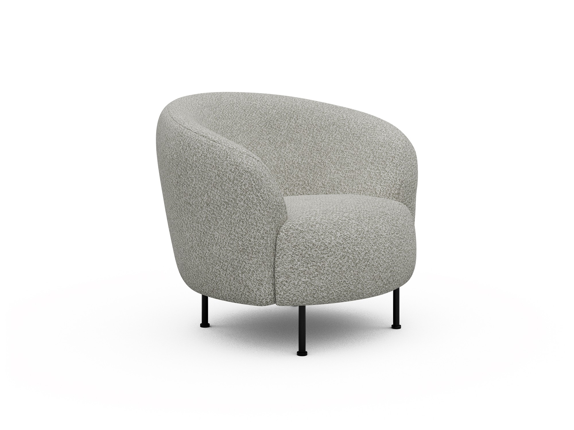 Sessel Ronda Metallbeine Schwarz Boucle Vanora 867-Warm-Sand