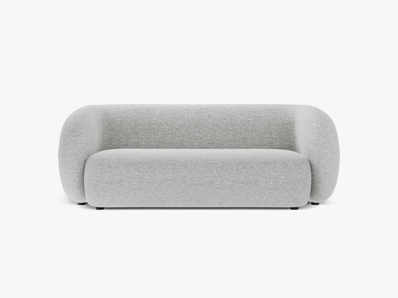 Micadoni Sofa Kate 2-Sitzer Strukturierter Stoff Hellgrau Melange