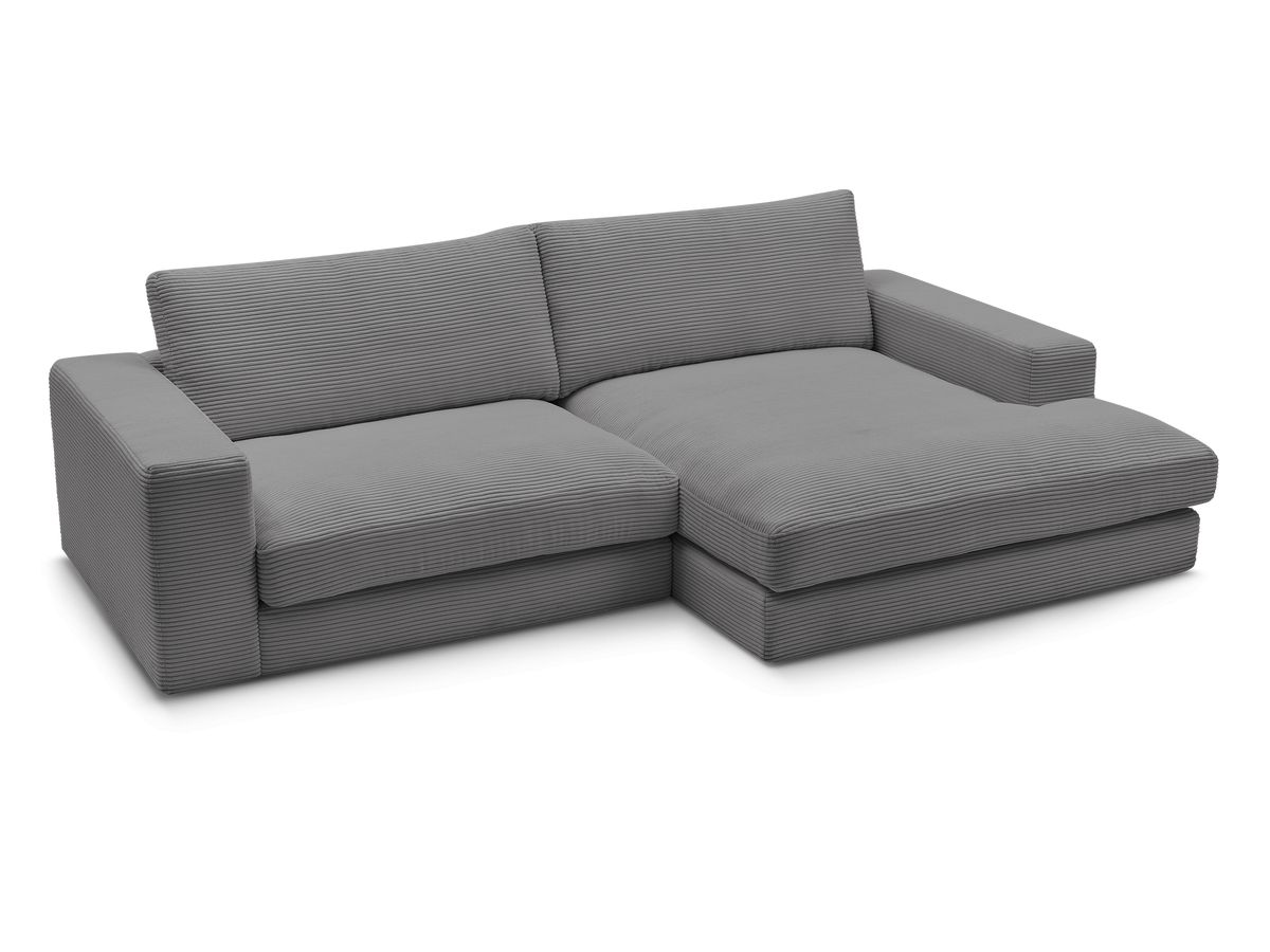Bobochic Leonard Ecksofa 234 × 159 cm Cordsamt Dunkelgrau Ecke rechts
