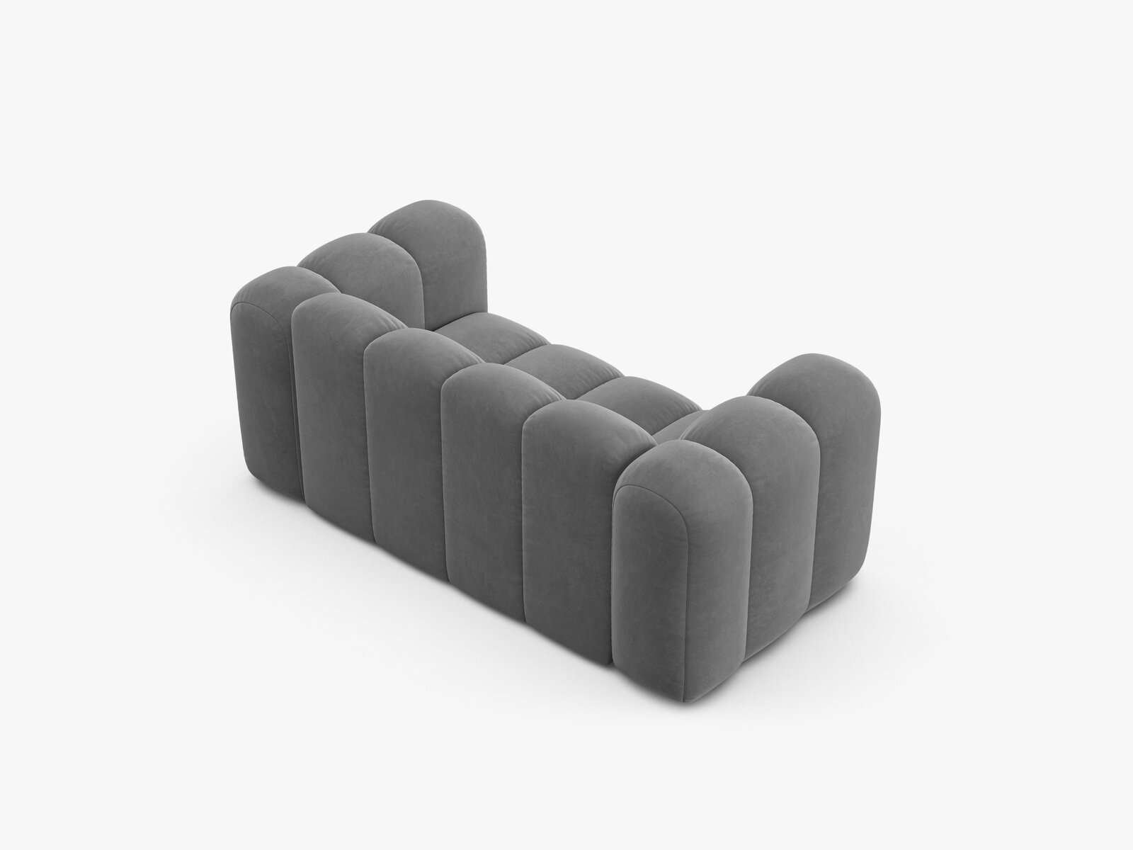 Micadoni Sofa Lupine 2-Sitzer kleine Version Samt Venus Hellgrau