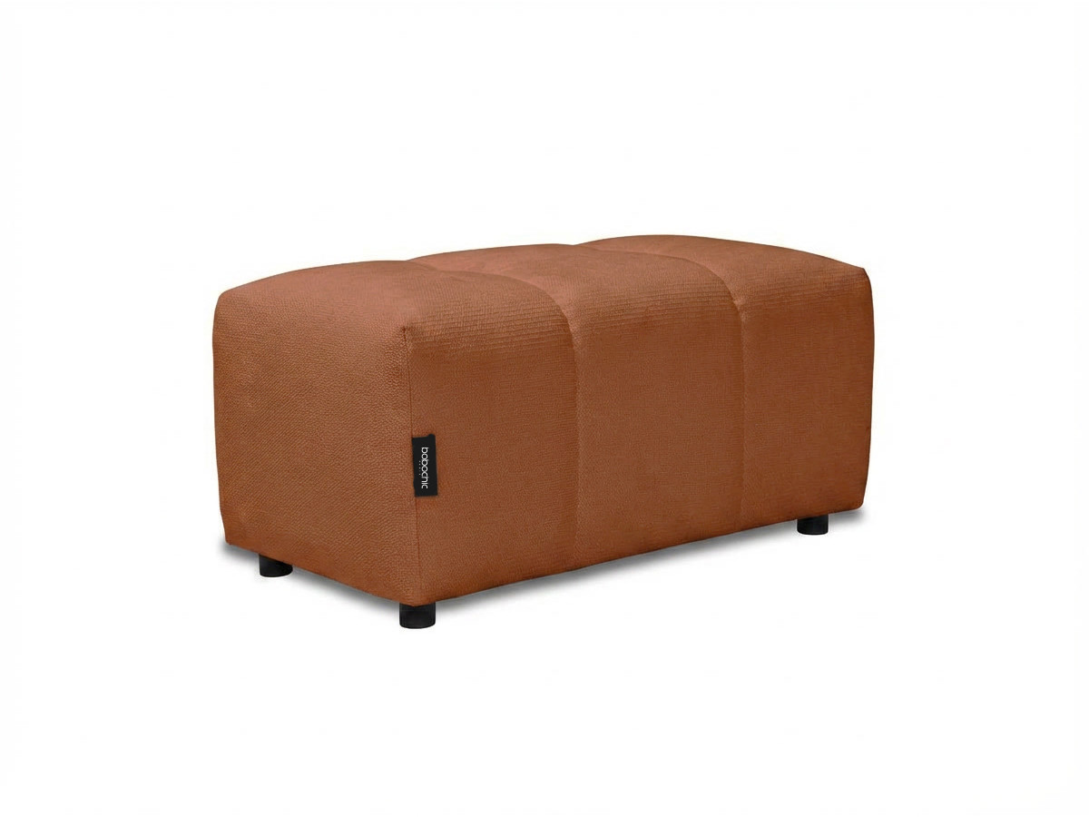 Bobochic Roxelane Wohnlandschaft mit Pouf Melange-Stoff Orange Ecke rechts
