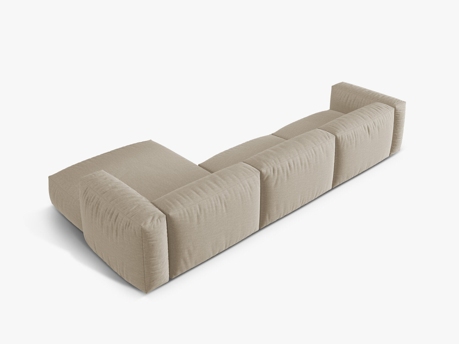 Micadoni Ecksofa Martina 3-Sitzer Rechts Strukturierter Stoff Boston Helles Beige