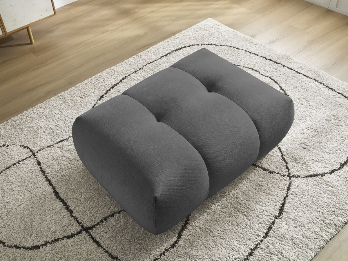 Bobochic Fuji Pouf Stoff Dunkelgrau