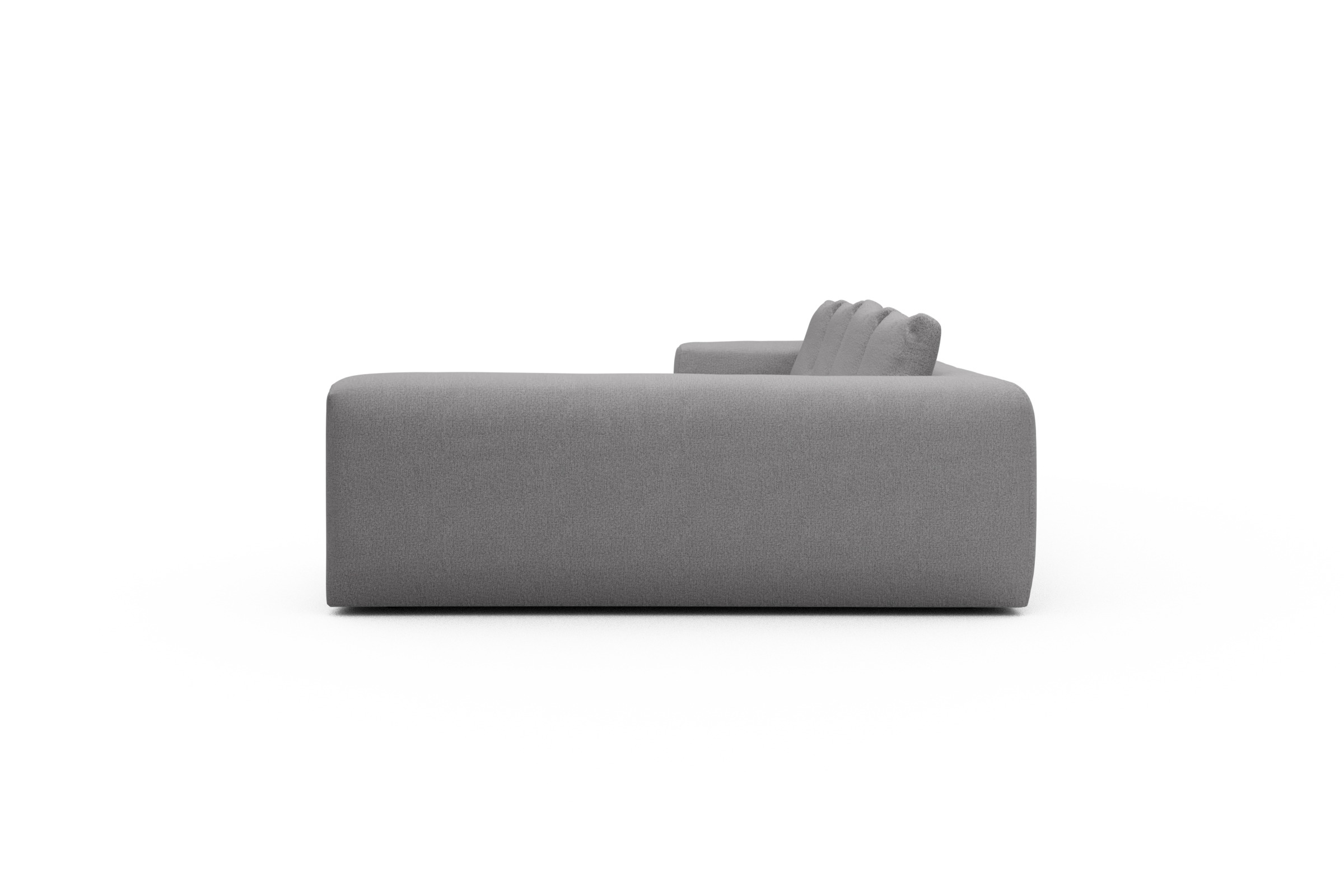 Wohnlandschaft Fred Chaiselongue links mit 2-Sitzer und lange Armlehne rechts Sama-Grey