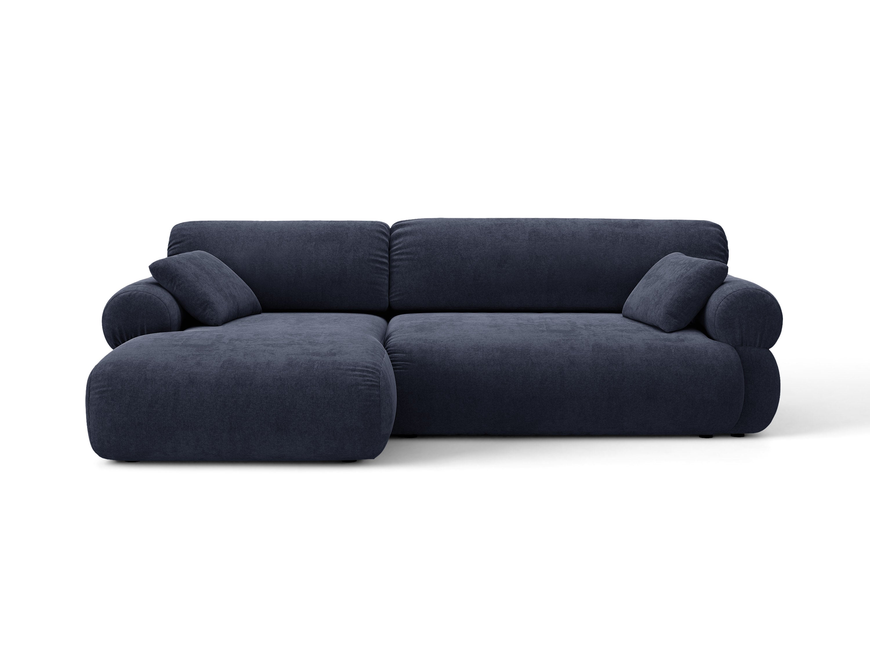 Micadoni Ophelia Ecksofa Links Strukturierter Stoff Liberty Marineblau