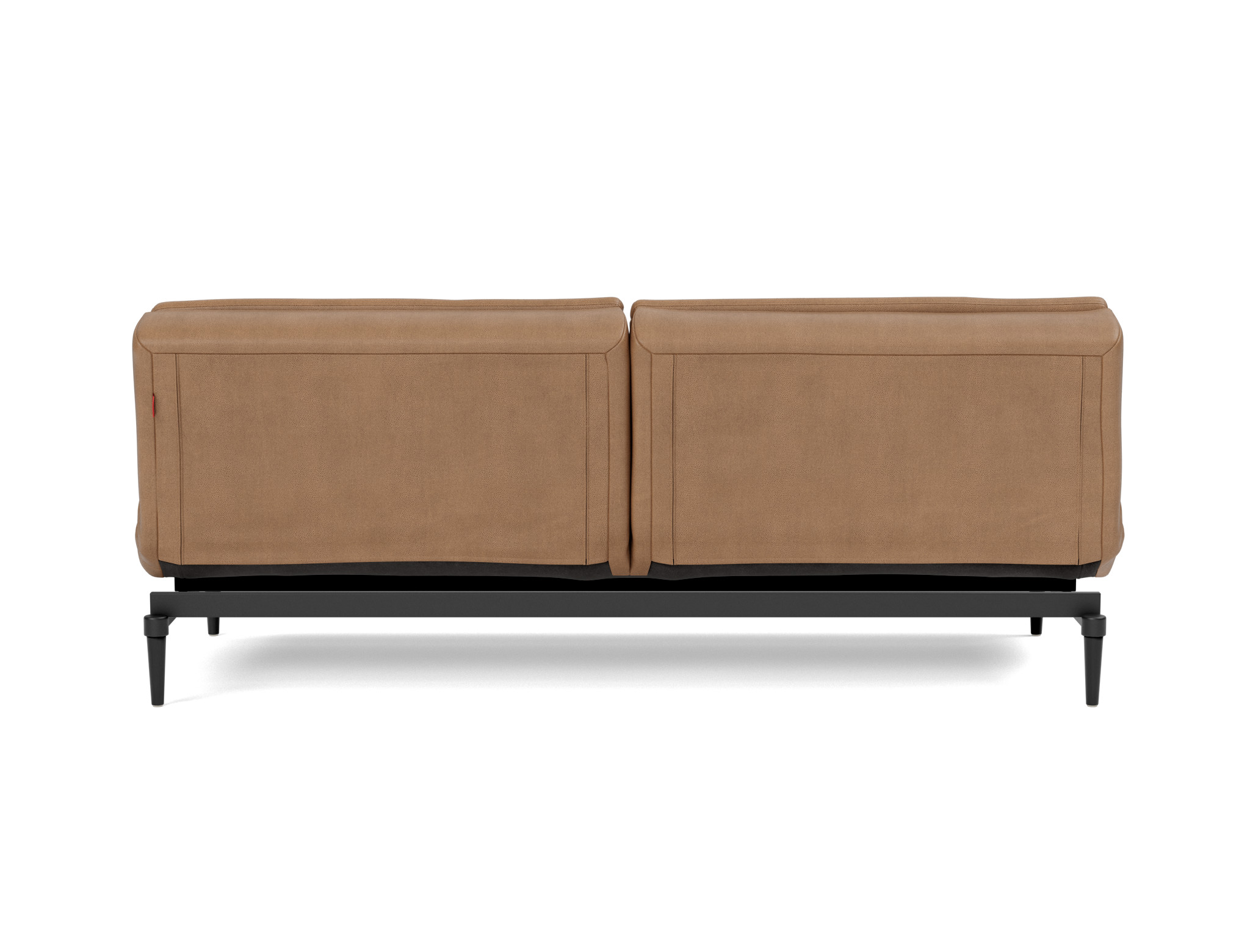 Schlafsofa Dublexo Lederoptik Faunal 551-Brown Beine Styletto Eiche schwarz