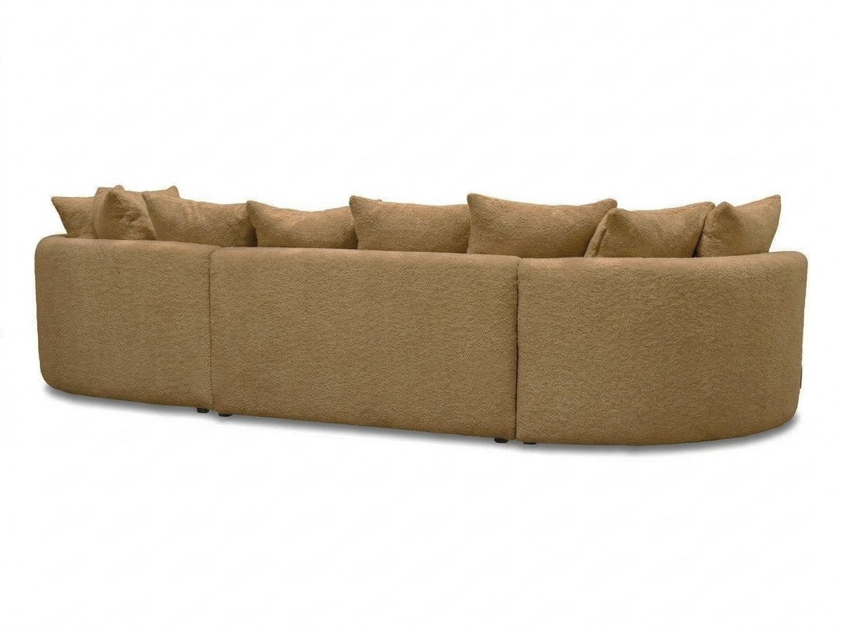 Bobochic Calypso Ecksofa Bouclé-Stoff Ockergelb Ecke rechts