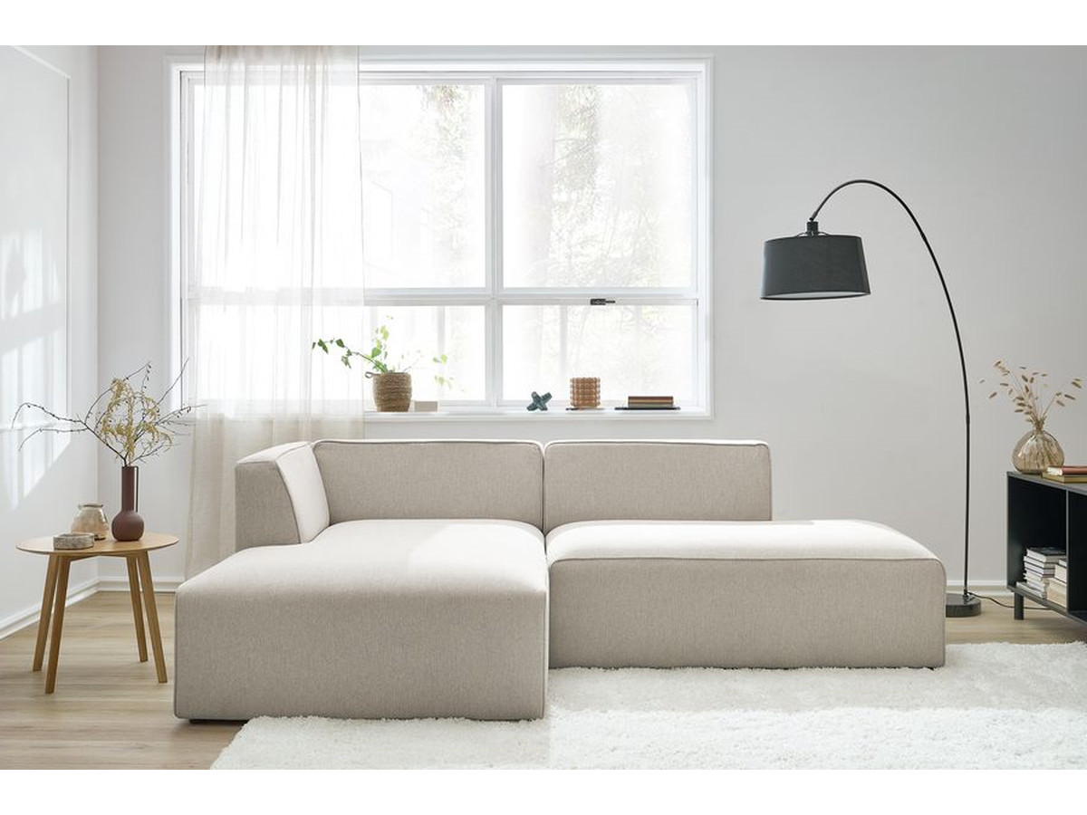 Bobochic Megeve Ecksofa Melange-Stoff Beige Ecke links