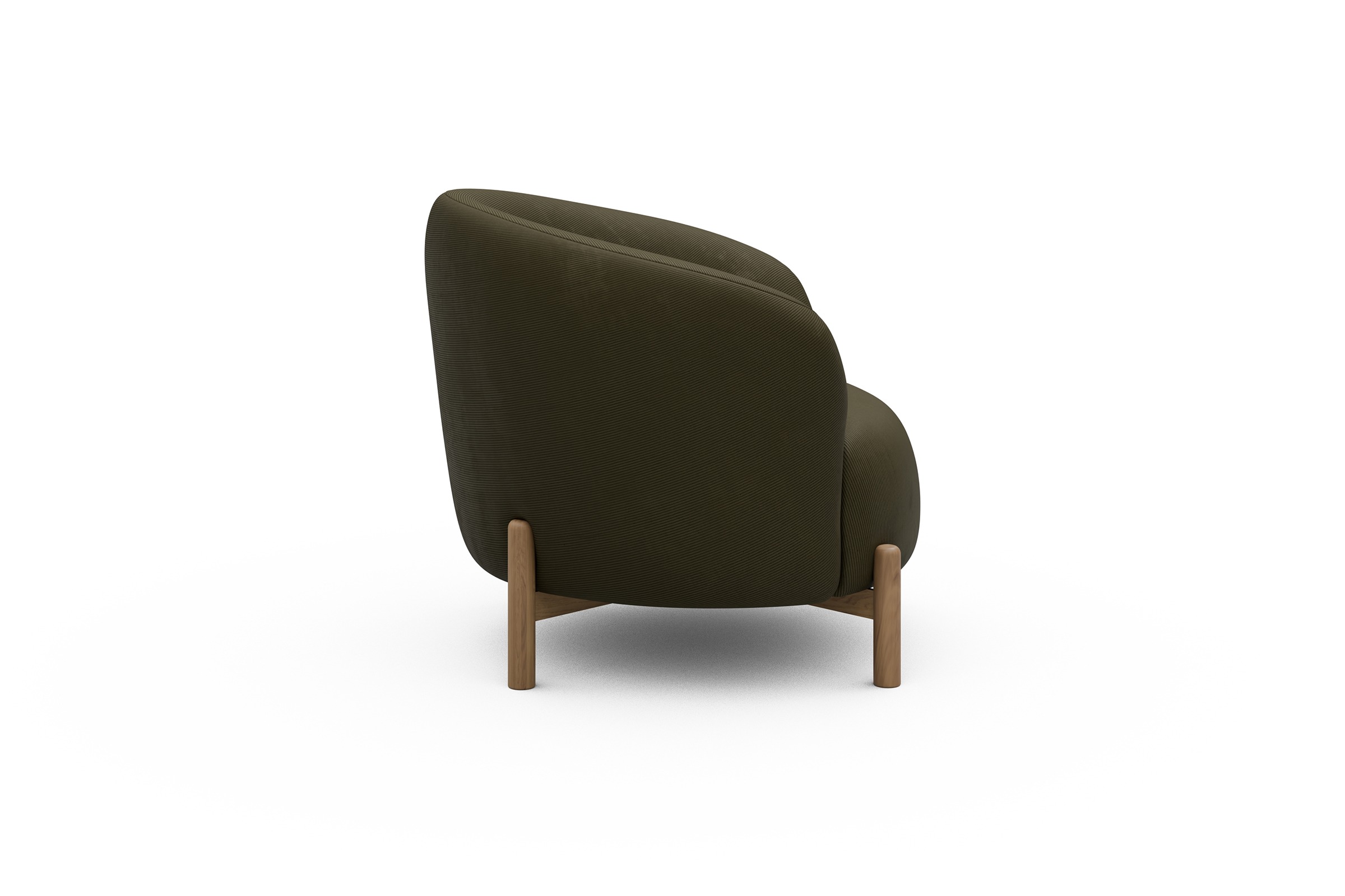 Sessel Ronda Holzbeine Eiche Natur Cordufine-Pine-Green