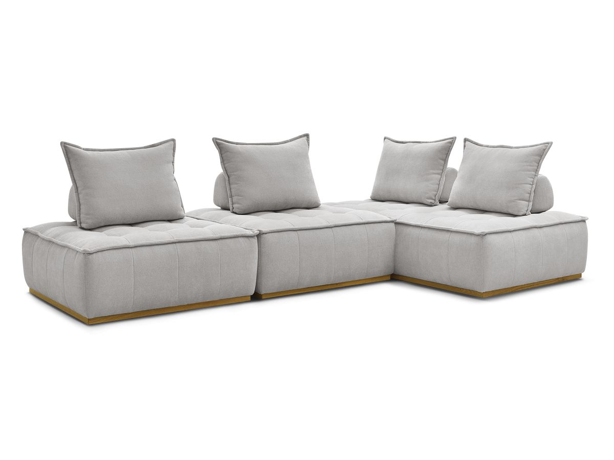 Bobochic Elisa Ecksofa Strukturstoff Hellgrau