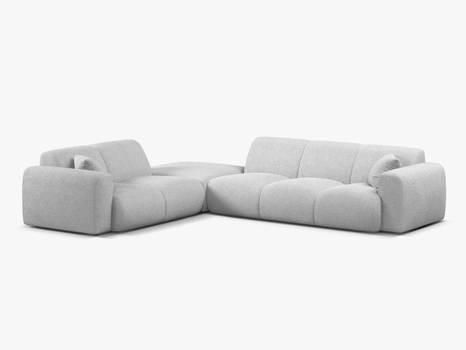 Micadoni Ecksofa Molino 6-Sitzer Links Boucle Baloo Hellgrau