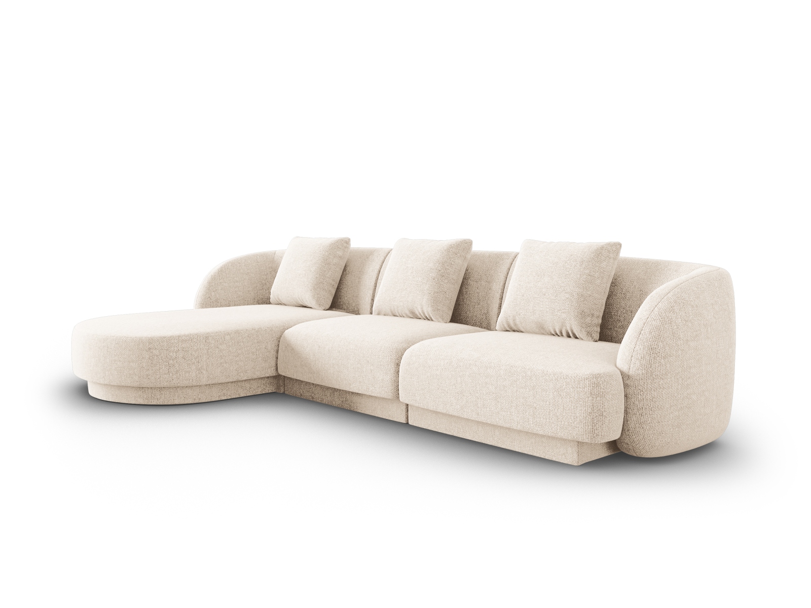 Cosmopolitan Design Ecksofa Tulum 4-Sitzer Chenille Eden Helles Beige Links