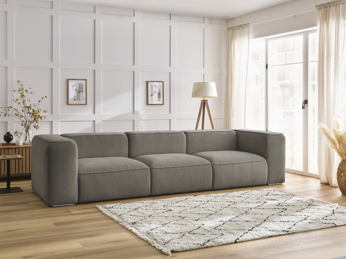 Bobochic Zephyr Sofa 3-Sitzer Strukturstoff Taupe