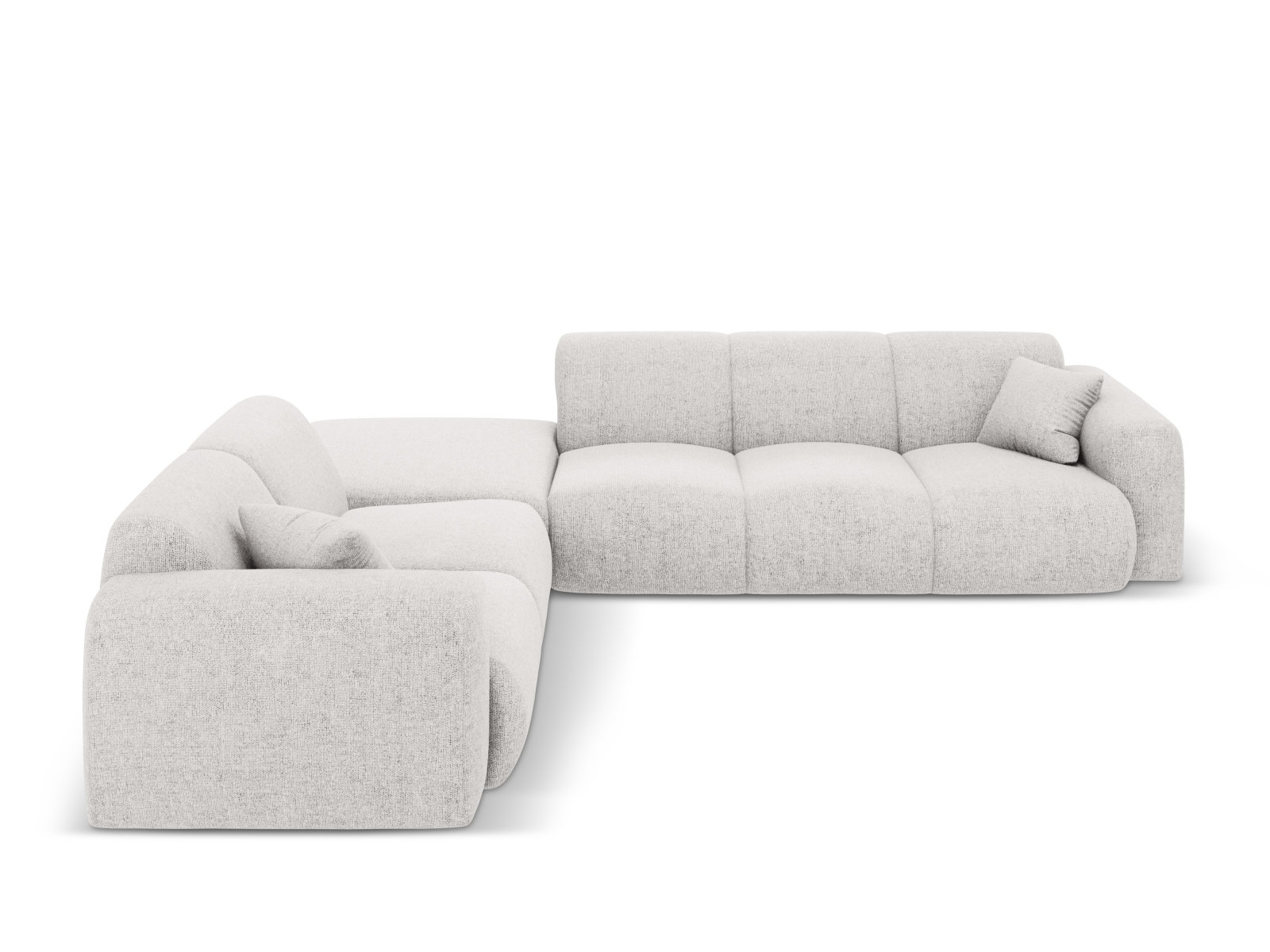 Cosmopolitan Design Ecksofa Nolio 4-Sitzer offen Chenille Haga Hellgrau Links
